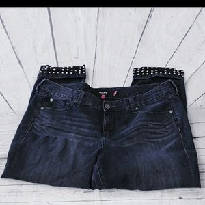 Torrid Dark-Washed studded Cuffed Jeans